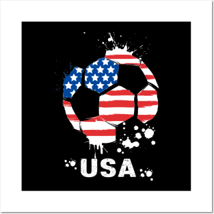 USA World Cup 2022, Funny US Soccer American Flag Soccer Team 2022 Posters and Art